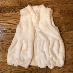 Snowy white faux fur vest